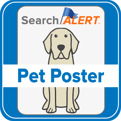 Lost pet poster for microchipped pet
